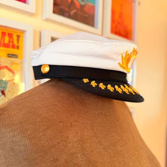 Vintage Captain’s Hat – Navy & White with Gold Embroidery - Picture 2 of 5